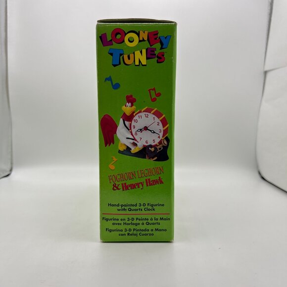 Looney Tunes FOGHORN LEGHORN & HENERY HAWK Rooster Figurine Quartz Clock RARE - Picture 8 of 11